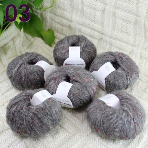 Sale 6ballsX50gr Luxury Fluffy Soft NEW MOHAIR Shawls Hand Knit Crochet Yarn Dark gray 03