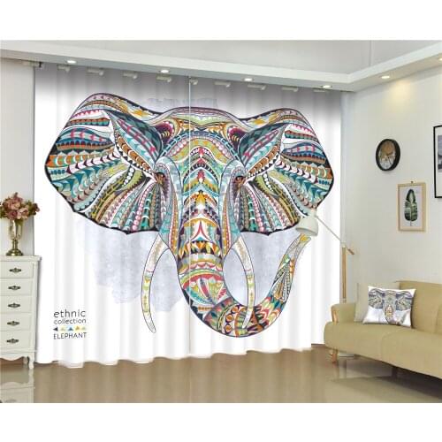Curtains elephants Luxury Blackout 3D Curtains For Living Room Children Room Bedroom window Drapes cortinas Customized size