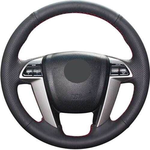 Hand-stitched Black Artificial Leather Car Steering Wheel Cover for Honda Accord 8 2008-2012 Odyssey 2011-2017 Crosstour 2012