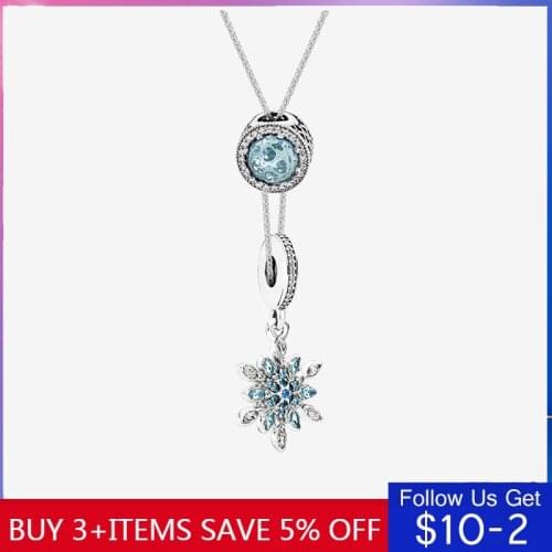 925 Sterling Silver Ice Crystal Snowflake Charm Beads,Fit Original 3mm Bracelet& Bangle Making Fashion DIY Jewelry For Women