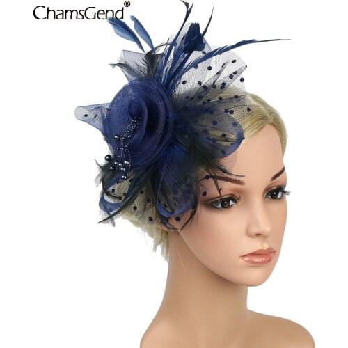 Fashion Feather Mesh Fascinator Hat Hair Clip Women Cocktail Wedding Party Bridal Hat Fascinator Ladies Dress Hair Accessories