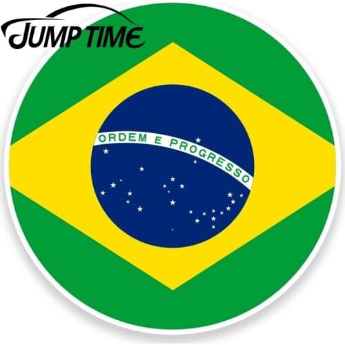 Jump Time for Brazil Flag Vinyl Sticker Decal Laptop Car Map Travel Luggage Tag Decal Rear Windshield Waterproof Car Accessories