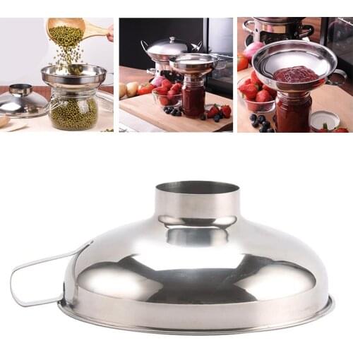 1pcs Stainless Steel Wide Mouth Funnel Canning Hopper Filter Food Pickles Jam Funnel Kitchen Gadgets Cooking Tools Dropshipping