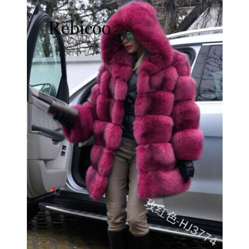 Winter new fur coat female long paragraph collar coat high imitation fox fur sheep cut cashmere jacket