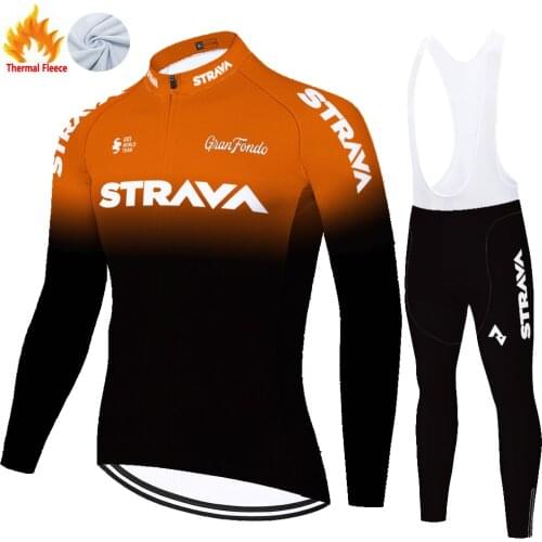 Strava Winter Thermal Fleece Bicicleta Tricotas Attrezzature Ropa Equipamento Jersey Maillot Hombre Ciclismo Fietskleding Heren
