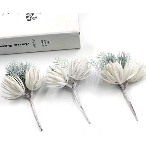 1bundle=6pcs Plastic Floristics Artificial Plants Wedding Brooch Decorative Flowers Home Garland Decor