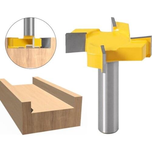 1Pcs 12mm 1/2 Shank 4 Flutes Groove Slotting Milling Cutter CNC Tool For Cutters T Type Slot Woodworking Clearing Router Bit