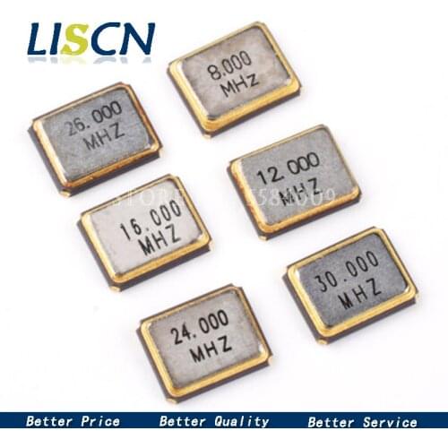 10PCS 3225 12/16/25/24/26/40/20/8/27 / 32MHZ SMD 4-pin passive crystal 3225 8MHZ 12MHZ 16MHZ