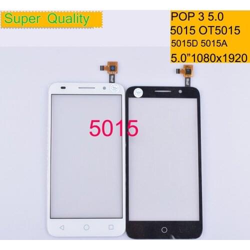 10Pcs/lot For Alcatel One Touch POP 3 5.0 5015D 5015A 5015X OT5015 5015 Touch Screen Touch Panel Sensor Digitizer Front Glass