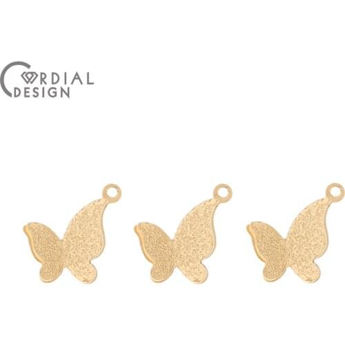 Cordial Design 100Pcs 11*13MM Jewelry Accessories/Charms/DIY Making/Copper/Butterfly Shape/Hand Made/Earring Findings/Pendant