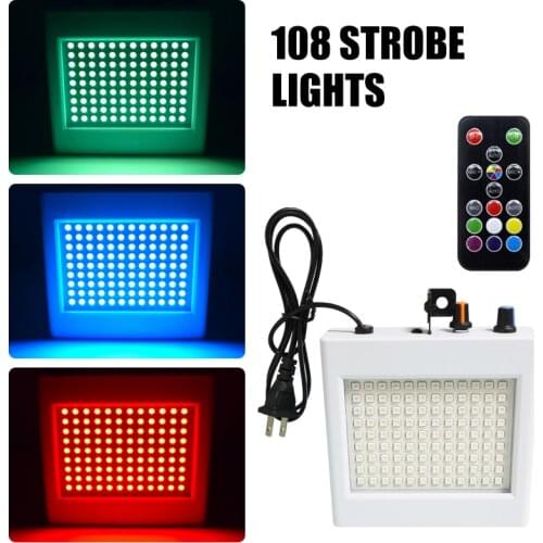 108 LED Mixed Flashing Stage Light Remote Control Sound LED DJ Disco Lights Effects for Parties Wedding KTV Music Strobe Lights