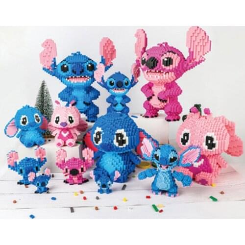 2300pcs+ Stitch Diamond Building Blocks Micro Lilo & Stitch Figure Angel Cute 3D Model Mini Bricks Toys kids gift 21823