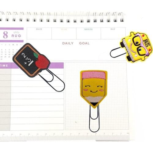 50PCS/ Lot Free Shipping Flat Round Felt Education Paperclips Recycled Bookmarks For Student