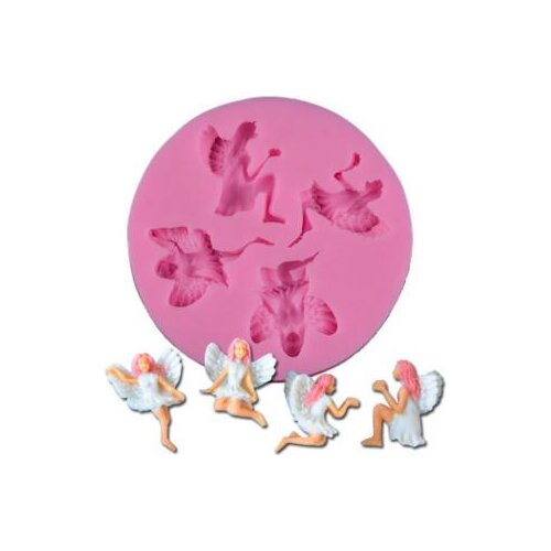 Rushed Free Postal Four Angels Modeling Tool Fondant Cake Mold Food Grade Liquid Chocolate Molds Environmental Bakeware