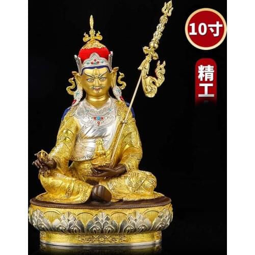 Large Asia high grade gilding Padmasambhava Guru Rinpoche Buddha statue HOME Patron saint bless safe health good LUCK protection