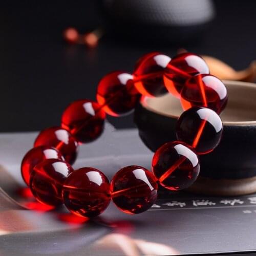 Natural Baltic Red Amber Elastic Large Bracelet Men Women Gifts Blood Ambers Beads Beaded Bracelets Fashion Jewelry Accessories