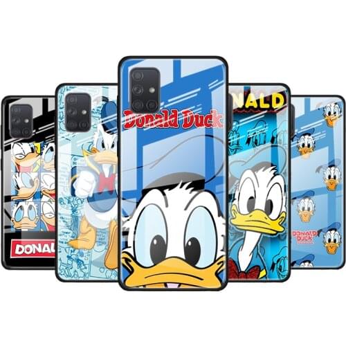 Donald Duck for Samsung Galaxy S21 Ultra A71 A51 4G 5G A91 A81 A41 A31 A21 A11 A01 Tempered Glass Phone Case
