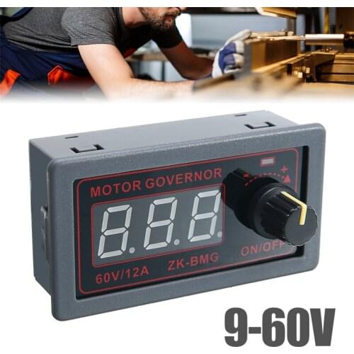 12A DC 9-60V PWM Motor Speed Governor Controller Adjustable Start Stop Switch Digital Display Regulator Speed Controller PWM