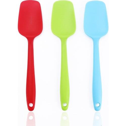 Hot Universal Heat Resistant Integrate Handle Silicone Spoon Scraper Spatula Ice Cream Cake Kitchen Tool Utensil L1