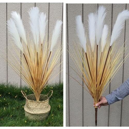 Artificial plant Simulation single reed grass green plant potted Forest Wedding Flower Bunch Dog Tail Grass Silk Flowers