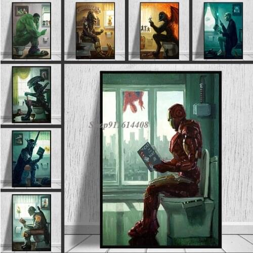 Canvas Painting Marvel Movie Posters Prints Superhero Iron Man Captain America Superman Wall Art Picture Living Room Home Decor