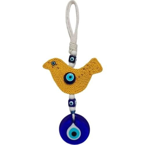 Colorful Birds Hand-Woven Macrame Pendant Ornament Wall Hanging Decoration Baby Door Living Room Garden Balcony Decor Evil Eye