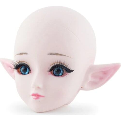 60cm 21 Jointed Bjd Doll Toys 3D Eyes Elf Bald Head Naked Nude Body Female Doll Bareheaded Stainless Stand Dolls Toy For Girls