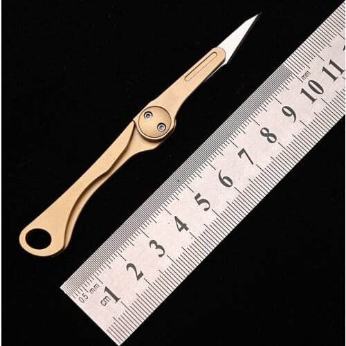 Brass Mini Folding Knife Utility Knife Disassemble Express Knife EDC Outdoor Tools