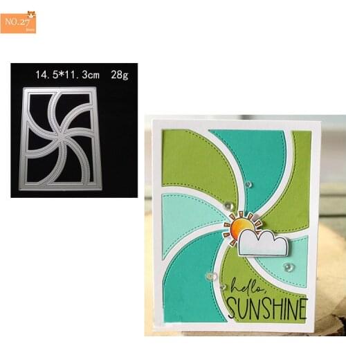 Carbon Steel Metal Cutting Die DIY Windmill Rectangular Frame Suitable for Decorative Scrapbook Album Festival Card Making 2021
