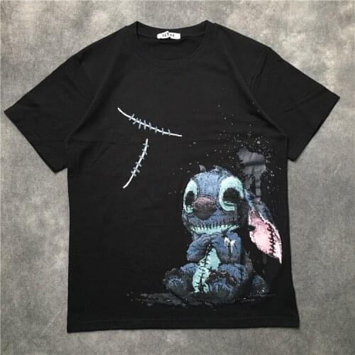 Men New luxury 2020 rabbit ink feather T Shirts T-Shirt Hip Hop Skateboard Street Cotton T-Shirts Tee Top kenye S-XXL #K55