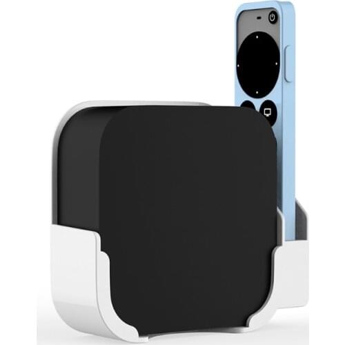 For Apple TV6 2021 TV Set-Top Box Wall Mount Bracket Storage Box Hanging Holder + Remote control bracket