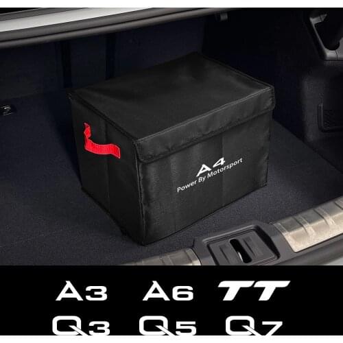 For Audi A4 B8 B7 A3 8P 8V A6 C7 C6 Q5 8R Q7 4L Q2 Q3 8U F3 Q8 TT 8J TTS Car Trunk Organizer Storage Box Auto Accessories 30L