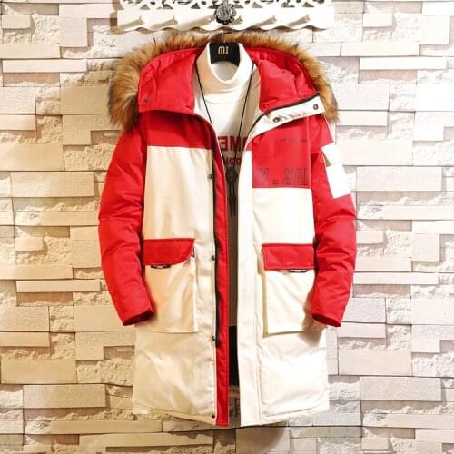 Long Parkas Jackets Men and Women Streetwear Fashion Casual Hip Hop Thick Removable Collar Big Pocket Padded Coat Outerwear