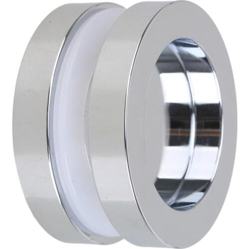 Aluminum alloy Bathroom Door Handle Round Flat Camber Exquisite Glass Door Double-sided Silver Knob bathroom door handle