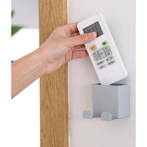 Self Adhesive Wall Storage Hooks Remote Control Wall Hangers Box Mobile Phone Plug Stand Holder Kitchen Bathroom Accessories
