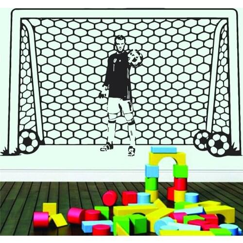 Sports Wall Decals For Teen Room Goal Goalkeeper Football Player Vinyl Wall Sticker For Living Room Bedroom Home Decoration Y583