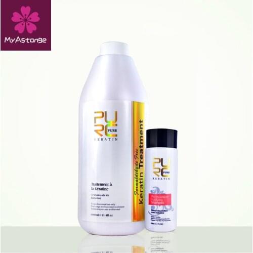PURC Straightening Hair Product Brazilian Keratin Free Formaldehyde and 100ml Purifying Shampoo Repair and Straighten Hair Care