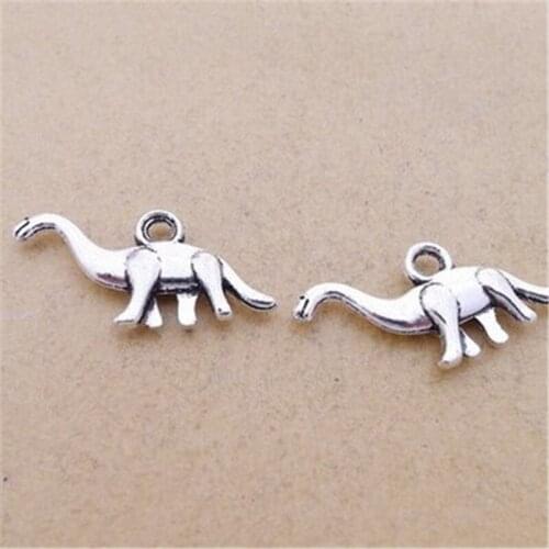 Steampunk 100Pcs/lot Cute Cartoon Dinosaur Charms 14*27MM Jurassic Period Animal Charm