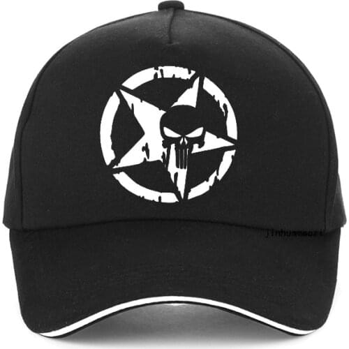 Tactical Military Baseball Cap Outdoor Hunting Skull Trucker Hat Five star skull Adjustable Snapback Sun Visor Caps Mens Womens
