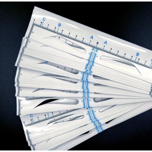 25pcs Disposable Eyebrow Ruler Sticker Microblading Accessories Eyebrow Stencil Shaping Measure Tools Permanent Makeup Supplies