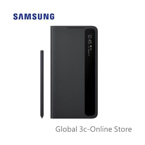 Samsung Galaxy S21Ultra5G Mirror Smart Protective Cover with Spen Stylus Sleep-flip Anti-fall Stand
