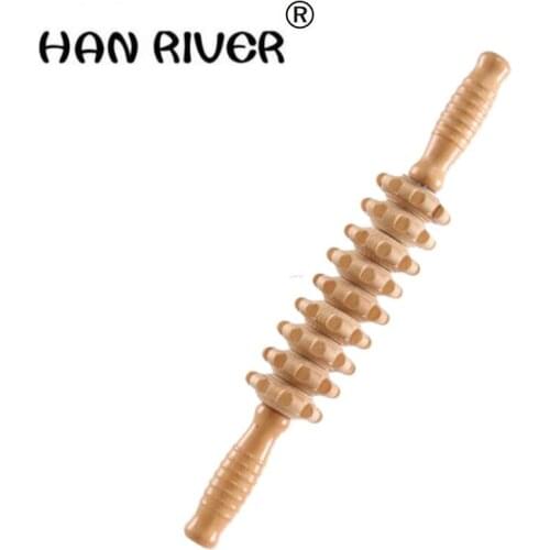 Yoga meridian bar high density cracks 9 coarse chakras Whole body massage roller pounded his waist back massage neck leg wooden
