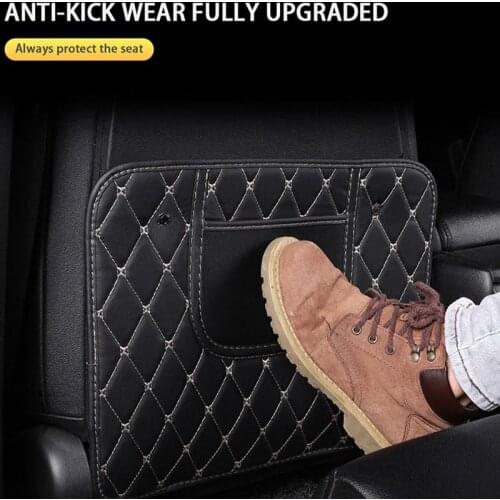1Pcs Leather Car Seat Back Protector Mats Storage Bag adult Children Anti-Kick Pad Seats Protect Cover