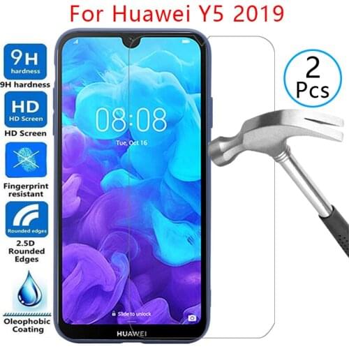 Tempered glass screen protector for huawei y5 2019 case cover on huawey huwei hawei y 5 5y y52019 protective phone coque bag 360