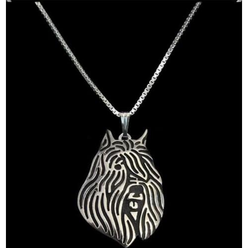 Womens Black Alloy Jewelry Necklaces Lovers' Bouvier Des Flandres Pendant Necklaces Drop Shipping