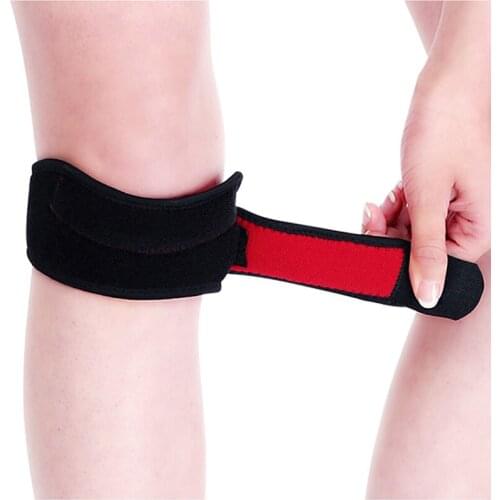 1PC Adjustable Patella Wrist Knee Tendon Strap Protector Guard Support Pad Belted Sports Knee Brace Black Fitness Supplies