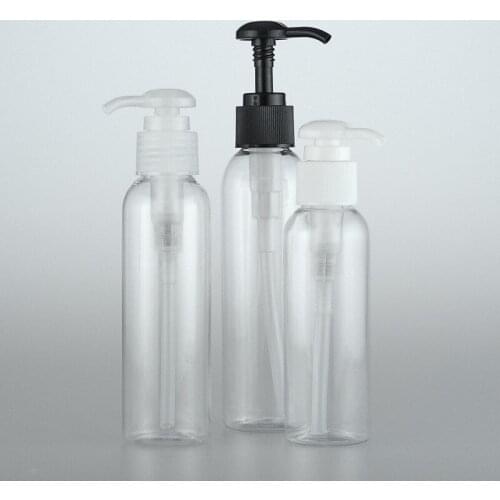120ML 150ML 200ML X 30 Empty Clear Plastic Bottles With Round Screw Lotion Pump Washing Dispenser PET Containers Liquid Soap
