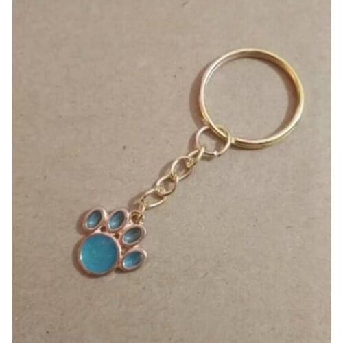 20pcs/lot Drop Glaze Blue Cat/Dog Paw keychain Cats Paw Keychain Fashion Key ring Cute keyring Women Creative Jewelry