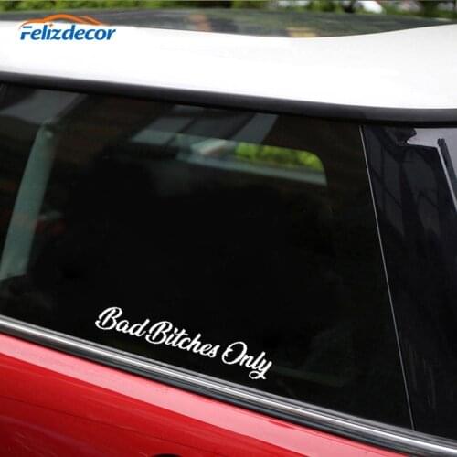 Black/Silver Bad Bitches Only Car Sticker Vinyl For Car Window Bumper Motocycle Decor Creative Waterproof Decal C1003