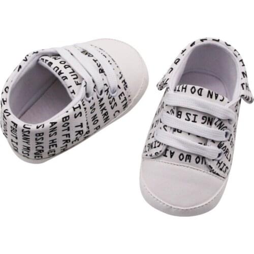 Baby Shoes Baby Boys Breathable Letter Print Anti-Slip Shoes Sneakers Soft Soled Walking Shoes First Walkers